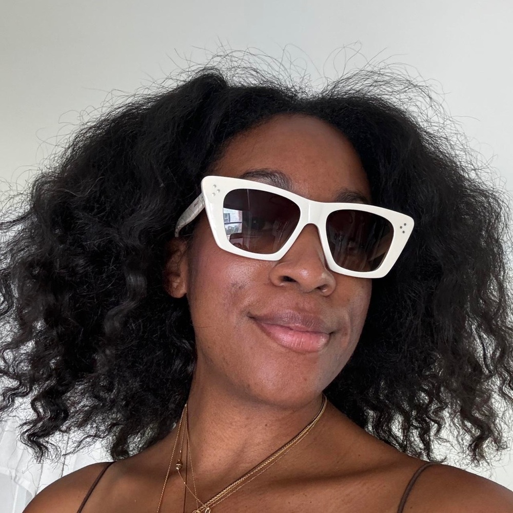 Celine The Edge Ivory Square Cat Eye Sunglasses - Picture 10 of 11